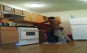 My str8 homie is knocking my ass down in the kitchen