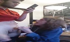 Sucking Dick through a pizza box