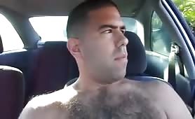 Hairy and sexy Dude Jerk off on the Street
