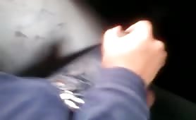Latin boy jerking off his fat cock on a Bus