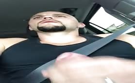 Hot Str8 masturbating in his car