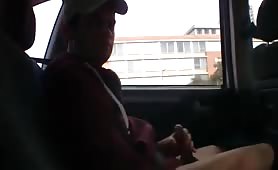 Airport guy cumming in the taxi