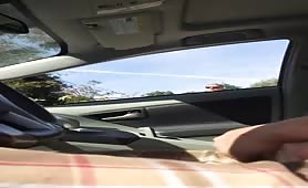 jerking off in car while older man watches