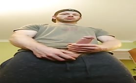 Frat boy with Fat white cock cumming on cam