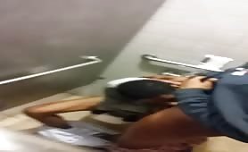 Caught public blowjob in bathroom stall.