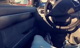 Str8 nigga showing me his huge cock in the car