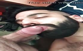 Hot arab hunk sucking dick for money