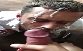 Huge dick shooting a thick cum load
