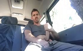 Stroking my cock on the way to the super