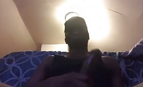 Masturbating my big dark dick