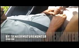 Sucking a mature taxi driver