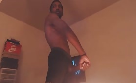 Horny thug recording him self stroking his cock