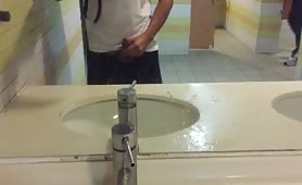 Caught in public toilet masturbating
