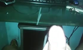 Massaging my huge uncut cock In front of webcam