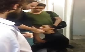 Public bathroom blowjob