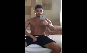 Cute latino dude making a homemade video