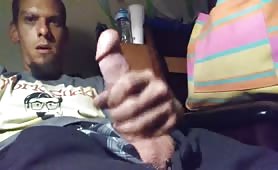 Horny latino masturbates solo