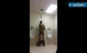 Jerking off at a restaurant bathroom