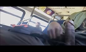 Black homeless masturbates on a public bus