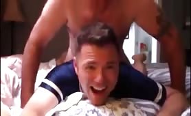 Verbal young dude getting fucked by a horny hairy latin dad