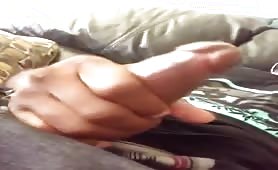 Nigga rubbing my huge beefy cock