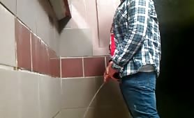 Spying on guys pissing and masturbating in public toilets