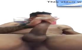 straight latino boy masturbating his huge fat cock