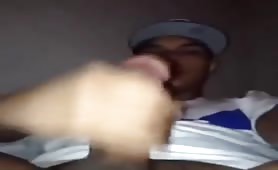 Handsome young puerto rican stroking his tasty delicious cock