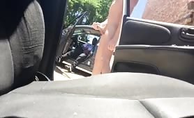 masturbating with a horny black man in his car