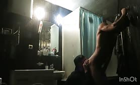 My horny roommate fucking a young twink in the bathroom