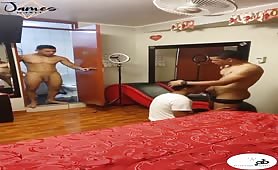 Young delivery guy  being fucked by his to next door neighbors