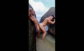 Two beautiful muscular studs fucking on the beach