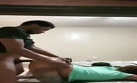 Caught Horny black dude pounding a big butt tattooed slut