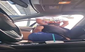 Sucking several guys in a parking spot