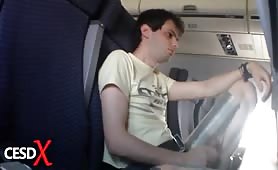 Cumming on Plane After Delay