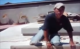Straight Construction worker sucked by gay man for cash