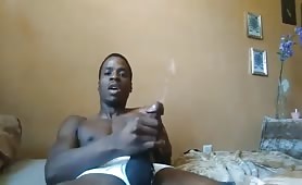 African dude firing a huge semen lava