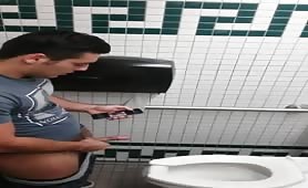 I got caught Spying young Latino jerking off in public toilet