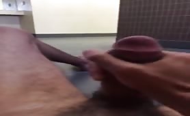 jerking bbc cock in the gym locker room