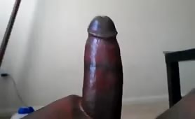 Monster Nigga Cock cums on cam