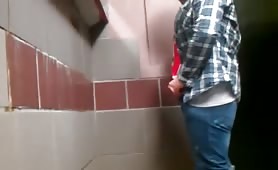 big dick at urinal Bar