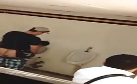 Caught a horny guy getting suck in public toilet