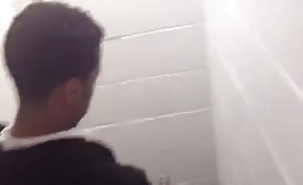 caught Spying  guy masturbating in toilet