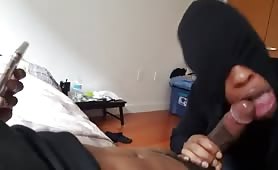 masked black thug sucking his partner's dick