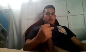 Cute latino boy jerks off and cums on cam..