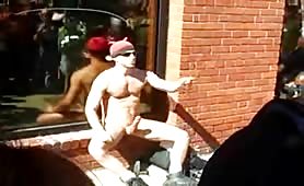 Jerking off in the street and don't care