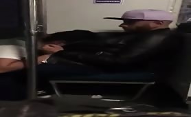Anon guy sucks my cock in the subway on the way home