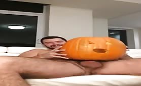 Halloween special jerk off pumpkin