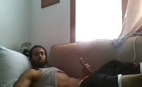 Handsome black dude Jerking BBC 