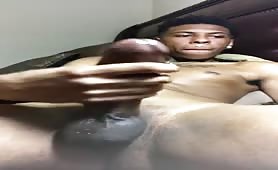 Sexy Nigga jacking his thick black cock